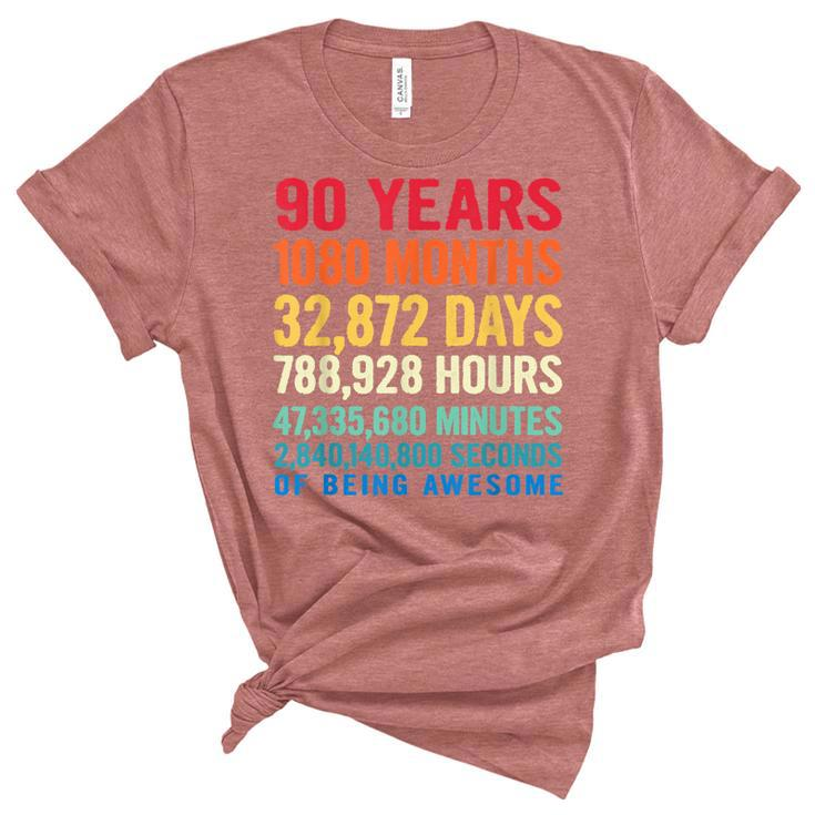 Vintage 90 Years Of Being Awesome Unique 90Th Birthday Gifts  Unisex Crewneck Soft Tee