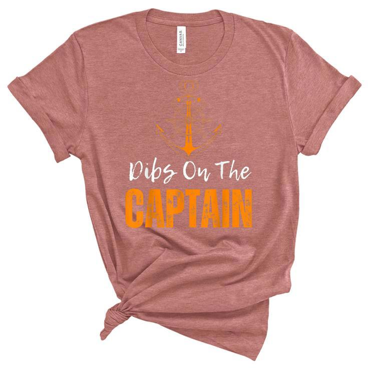 Vintage Dibs On The Captain Funny Captain Wife Quote  Unisex Crewneck Soft Tee