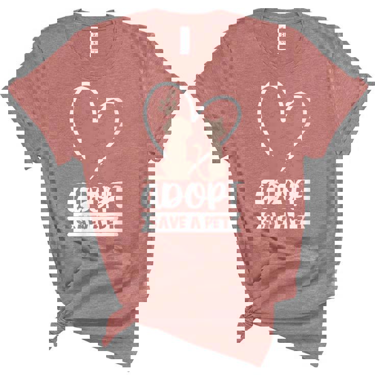 Womens Adopt Save A Pet Cat & Dog Lover Pet Adoption Rescue Gift  Unisex Crewneck Soft Tee