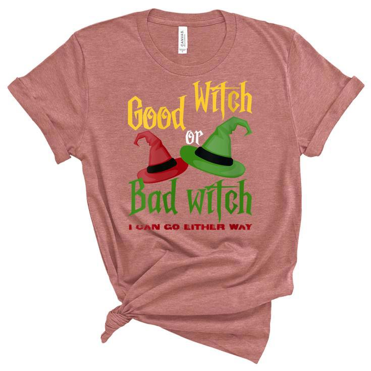 Womens Good Witch Bad Witch I Can Go Either Way Halloween Costume  Unisex Crewneck Soft Tee