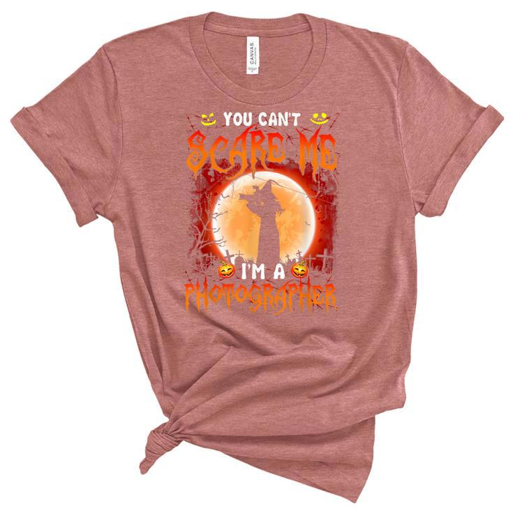 You Cant Scare Me-Im A Photographer- Cool Witch Halloween  Unisex Crewneck Soft Tee