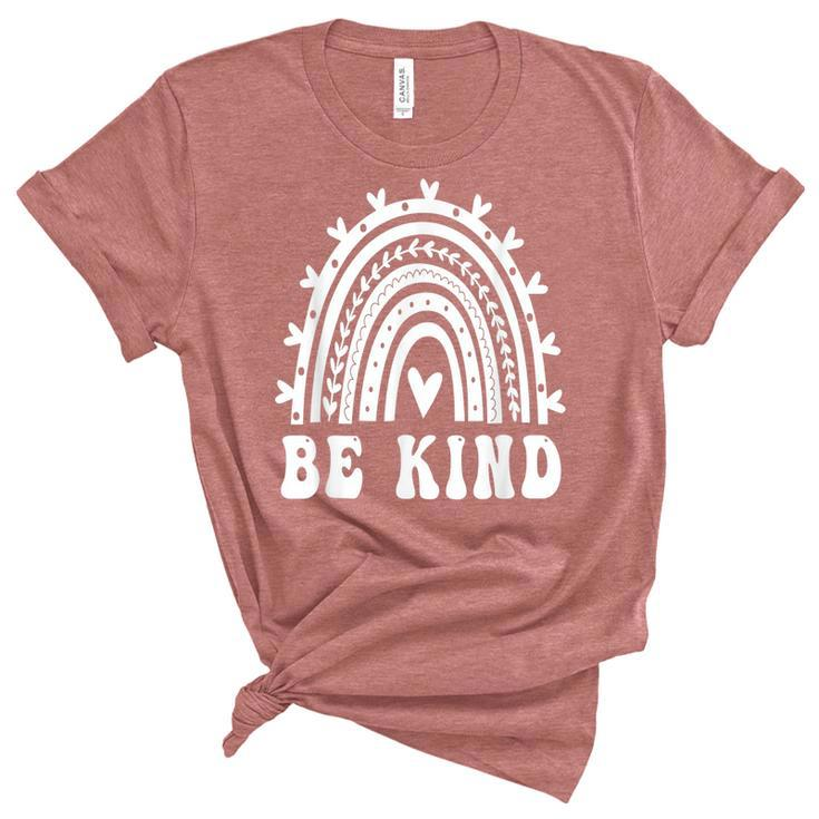 Be Kind Rainbow Orange Anti Bullying Unity Day 2022  Women's Short Sleeve T-shirt Unisex Crewneck Soft Tee