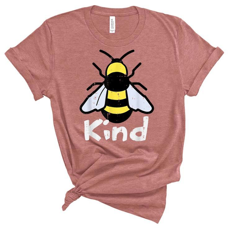 Bee Be Kind Unity Day Orange Anti Bullying Kids  Women's Short Sleeve T-shirt Unisex Crewneck Soft Tee