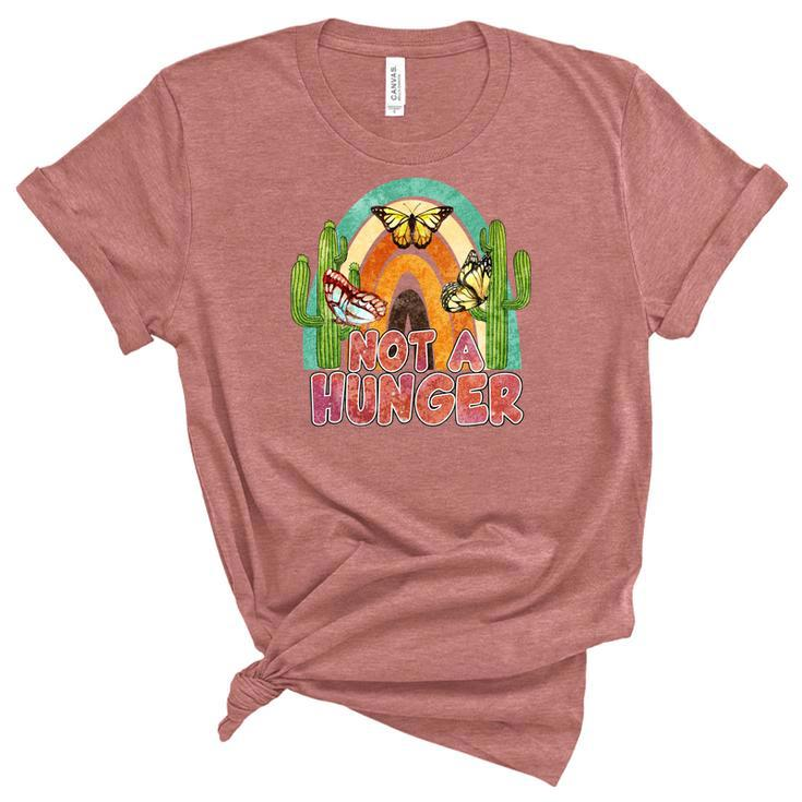 Boho Vintage Not A Hunger Cactus Retro Women's Short Sleeve T-shirt Unisex Crewneck Soft Tee