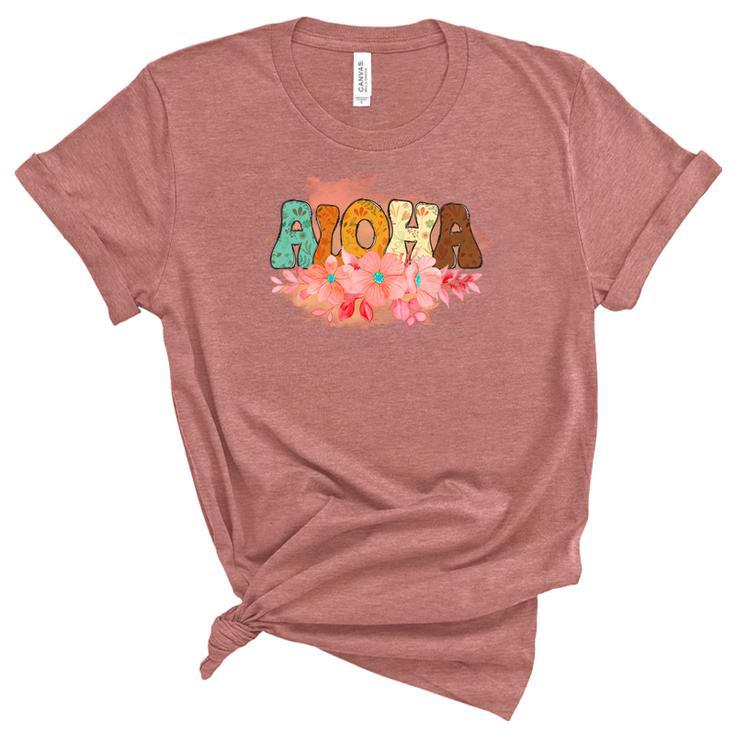Boho Vintage Retro Summer Aloha Custom Women's Short Sleeve T-shirt Unisex Crewneck Soft Tee