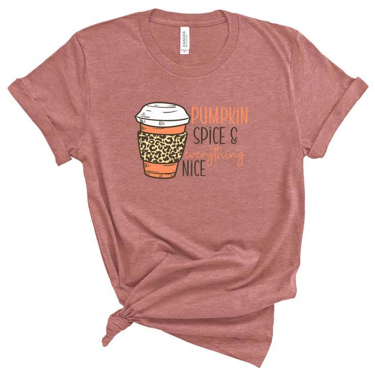 Coffee Pumpkin Spice And Everything Nice Fall Things Women's Short Sleeve T-shirt Unisex Crewneck Soft Tee