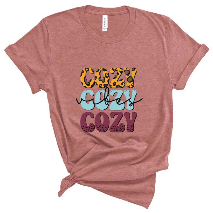 Cozy Vibes Warm Sweater Fall Women's Short Sleeve T-shirt Unisex Crewneck Soft Tee