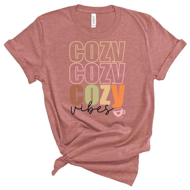 Cozy Vibes Warm Weather Fall Women's Short Sleeve T-shirt Unisex Crewneck Soft Tee