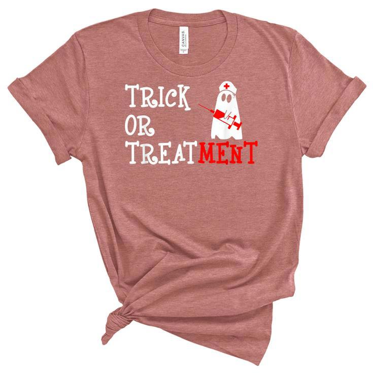 Doctor Ghost Halloween Trick Or Treating Boo Funny Nurse  Unisex Crewneck Soft Tee