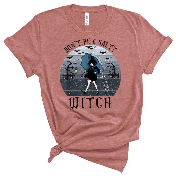 Dont Be A Salty Witch Vintage Halloween Costume  Unisex Crewneck Soft Tee