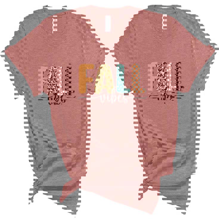 Fall Vibes Pattern Vintage Style Women's Short Sleeve T-shirt Unisex Crewneck Soft Tee