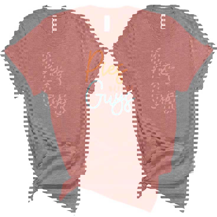 Funny Thanksgiving Pies Before Guys Women's Short Sleeve T-shirt Unisex Crewneck Soft Tee