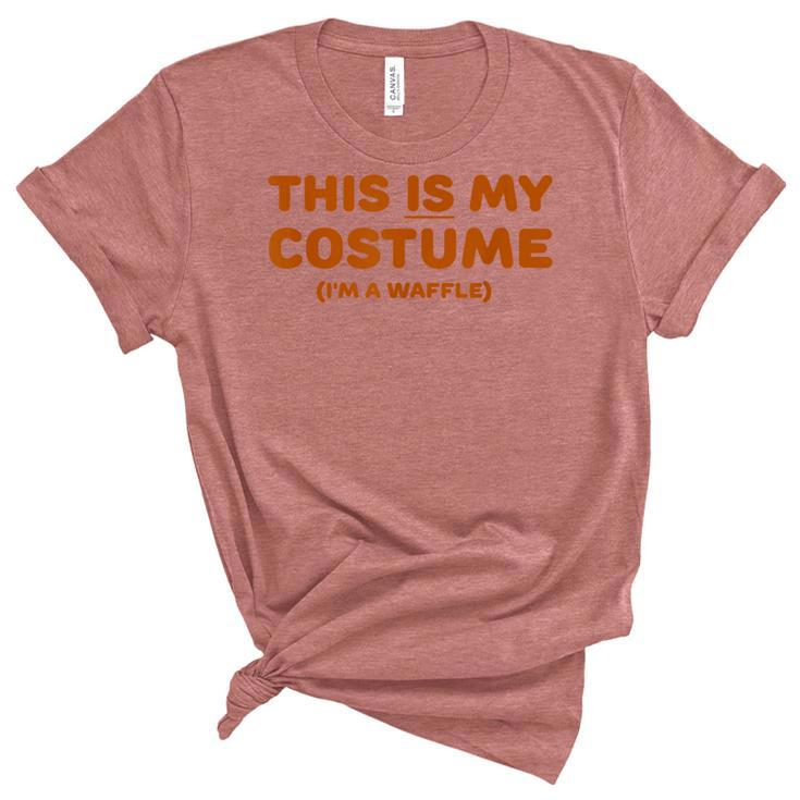 Funny Waffle Halloween Costume  Trick Or Treat Party Unisex Crewneck Soft Tee