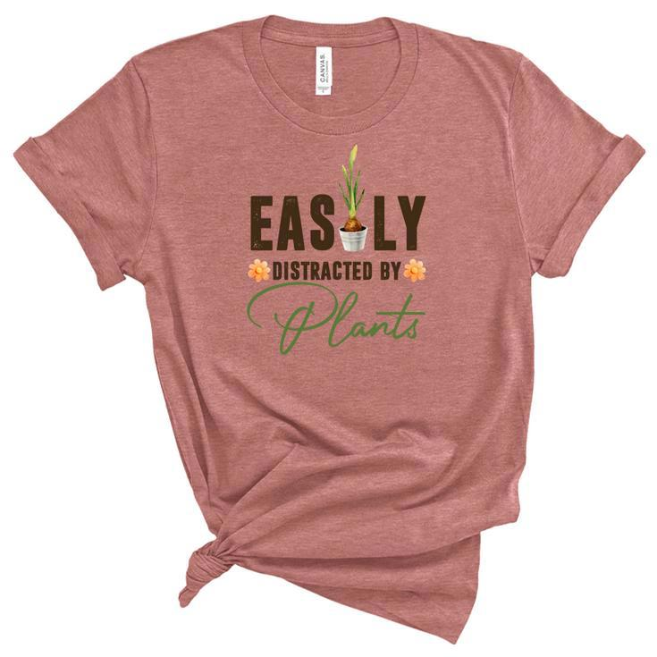 Gardener Easily Distracted By Plants Gardener Custom Women's Short Sleeve T-shirt Unisex Crewneck Soft Tee