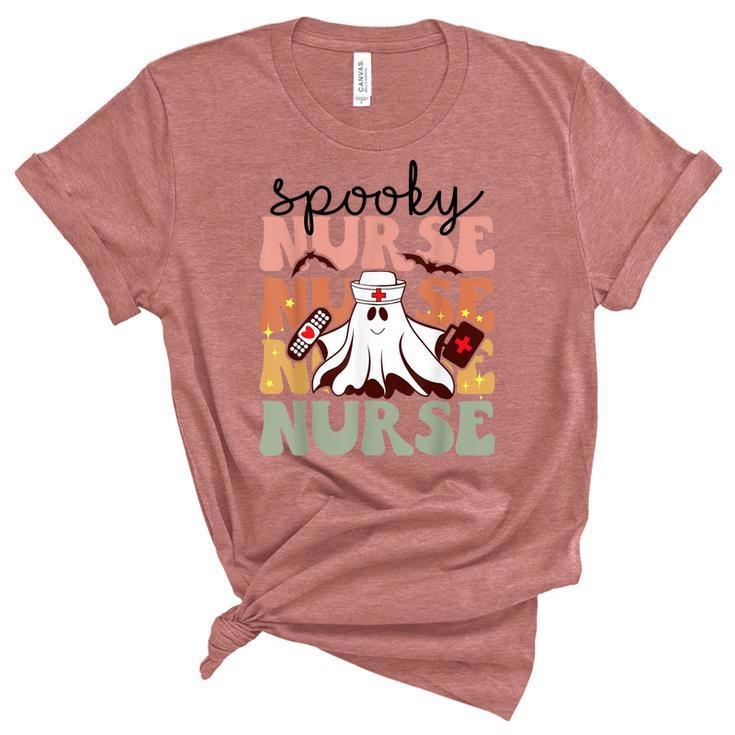 Groovy Nurse Costume Spooky Nurse Halloween  Women's Short Sleeve T-shirt Unisex Crewneck Soft Tee