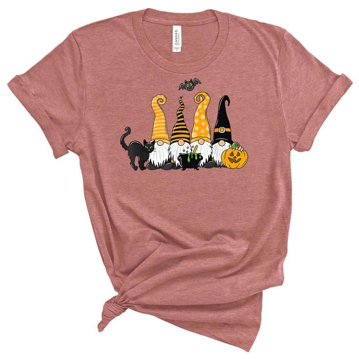 Halloween Gnomes Cute Autumn Pumpkin Fall Holiday Women Girl  V2 Women's Short Sleeve T-shirt Unisex Crewneck Soft Tee