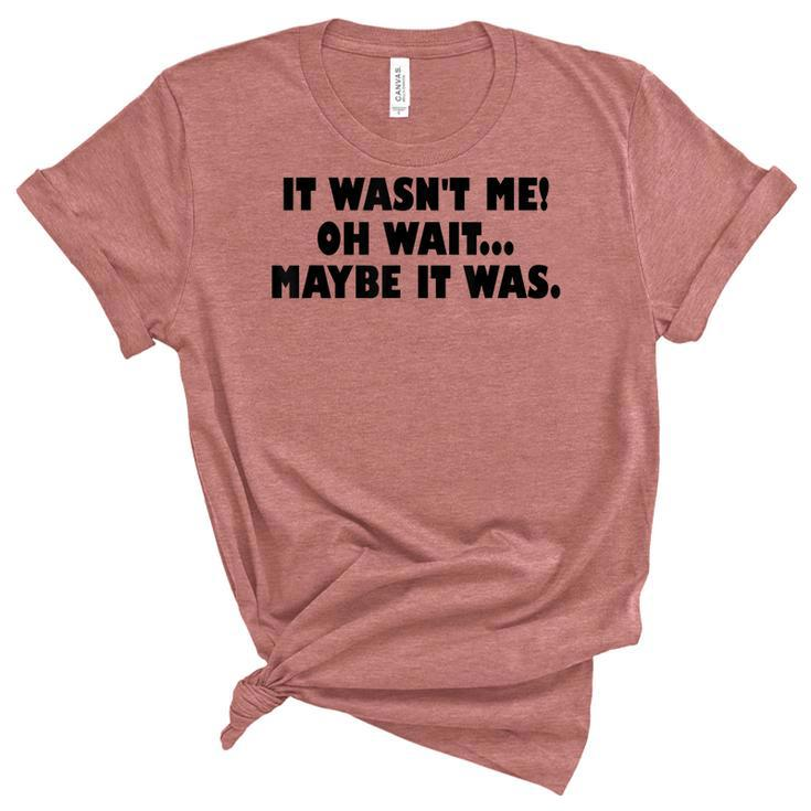 It Wasnt Me Oh Wait Maybe It Was - Sarcastic Joke  Women's Short Sleeve T-shirt Unisex Crewneck Soft Tee