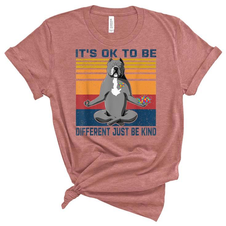 Its Ok To Be Different Just Be Kind Kindness - Pitbull Dog  Women's Short Sleeve T-shirt Unisex Crewneck Soft Tee