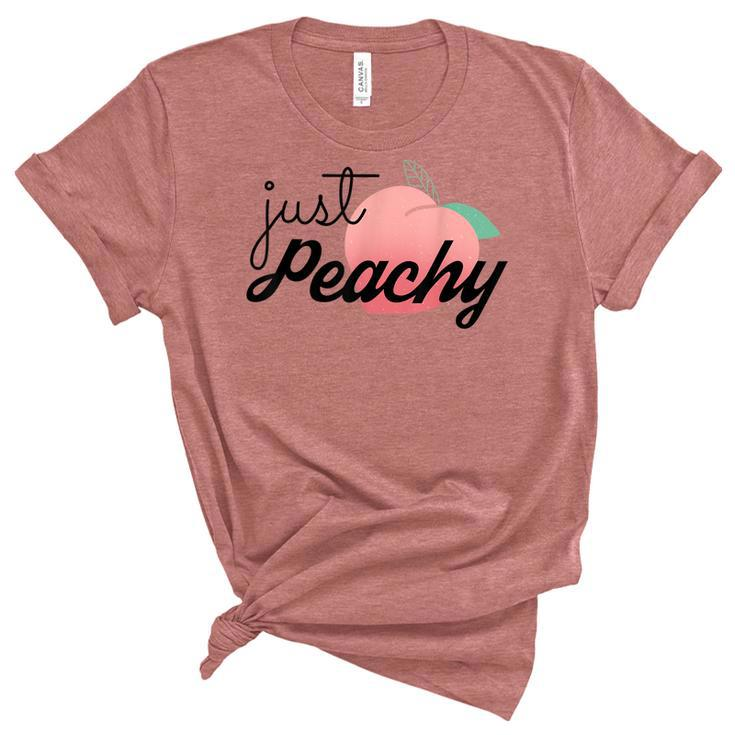 Just Peachy Womens Summer Vacation Girls Trip Besties Gifts  Women's Short Sleeve T-shirt Unisex Crewneck Soft Tee