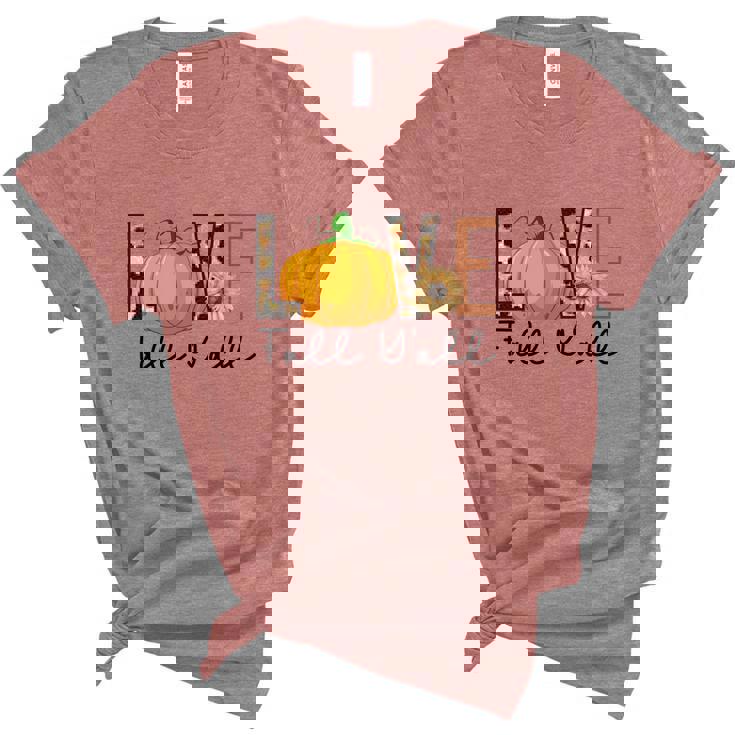 Love Fall Yall Pumpkin Lovers Thankful Women's Short Sleeve T-shirt Unisex Crewneck Soft Tee