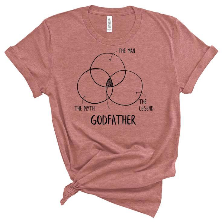 Mens Funny Gift For Fathers Day  - Mix Of Legend Godfather  Women's Short Sleeve T-shirt Unisex Crewneck Soft Tee
