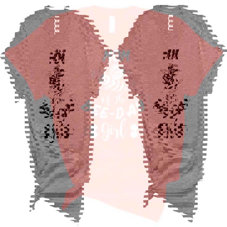 Mom Of The Bee Day Girl Birthday  Unisex Crewneck Soft Tee
