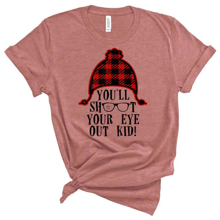 Oh Fudge Youll Shoot Your Eye Out Christmas Santa Claus Hat  Women's Short Sleeve T-shirt Unisex Crewneck Soft Tee