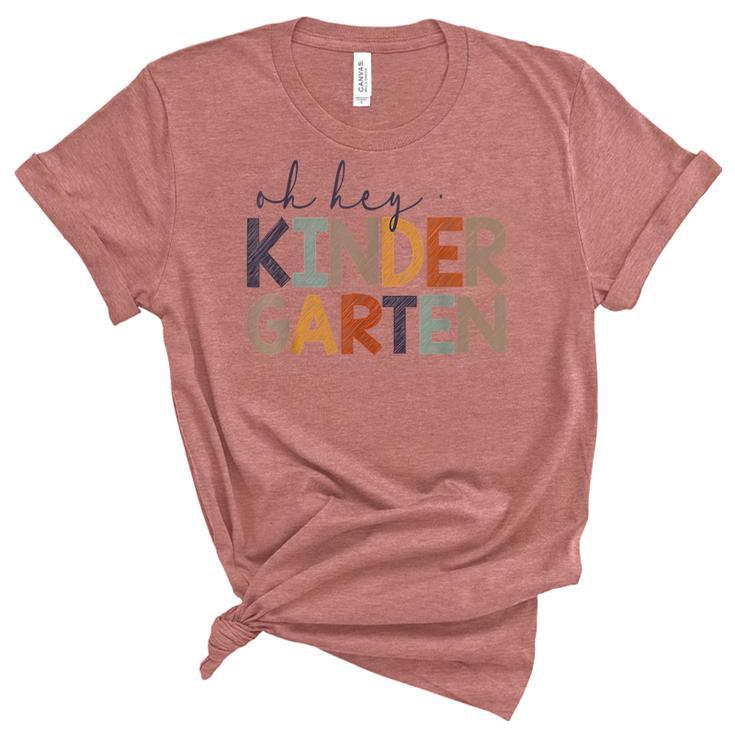 Oh Hey Kindergarten Back To School For Teachers And Students  V2 Women's Short Sleeve T-shirt Unisex Crewneck Soft Tee