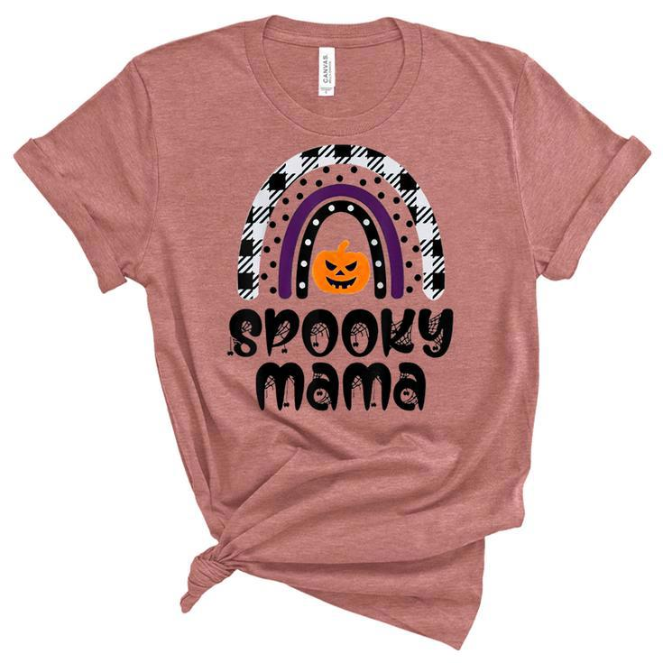 One Spooky Mama Funny Family Halloween Costume Matching Gift  Unisex Crewneck Soft Tee