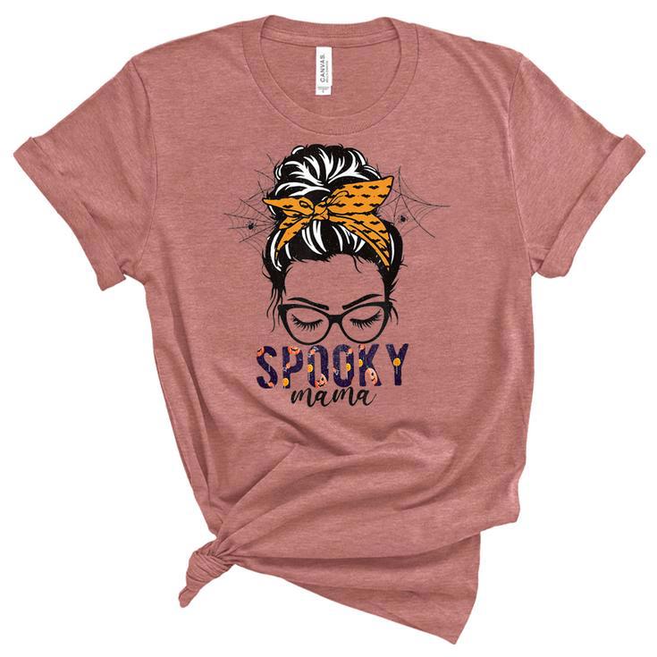 One Spooky Mama  Spooky Mom Funny Mom Halloween  Unisex Crewneck Soft Tee