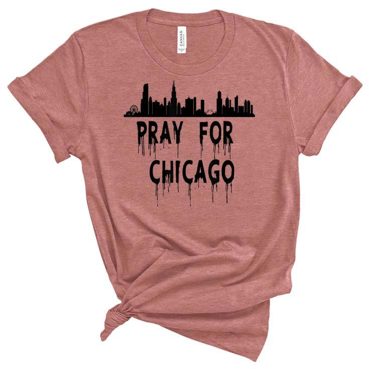 Pray For Chicago Encouragement Distressed  Unisex Crewneck Soft Tee