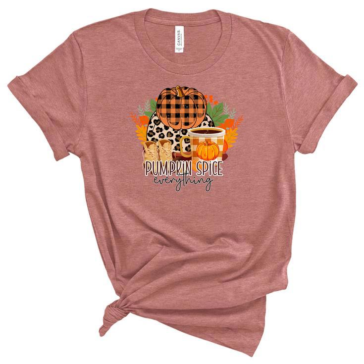 Pumpkin Spice Everything Latte Coffee Fall Women's Short Sleeve T-shirt Unisex Crewneck Soft Tee