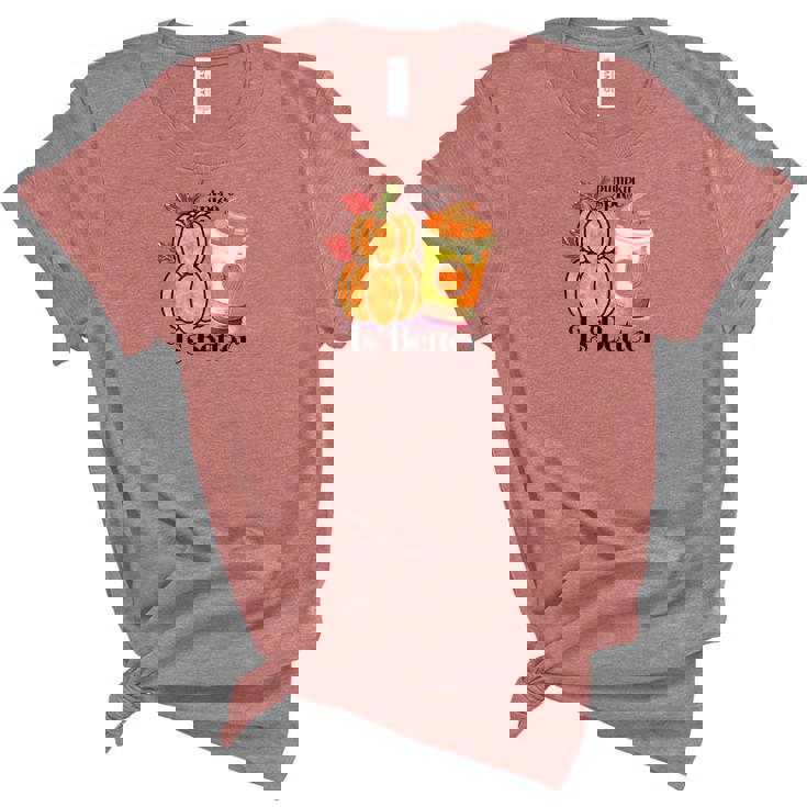 Pumpkin Spice Is Better Fall Cozy Drinking Women's Short Sleeve T-shirt Unisex Crewneck Soft Tee