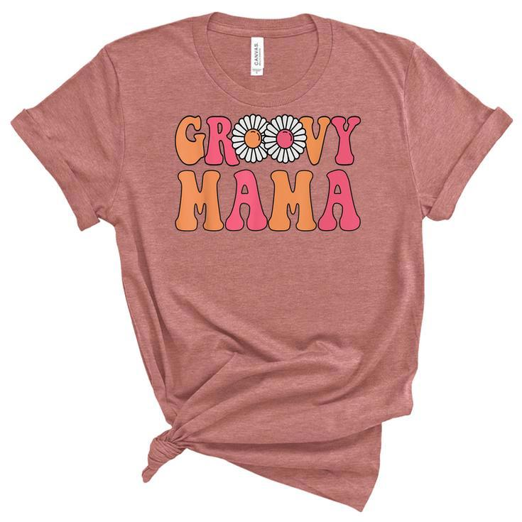 Retro Groovy Mama Matching Family 1St Birthday Party  V2 Unisex Crewneck Soft Tee