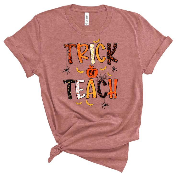 Retro Trick Or Teach Teacher Halloween Costume Men Women  V2 Women's Short Sleeve T-shirt Unisex Crewneck Soft Tee