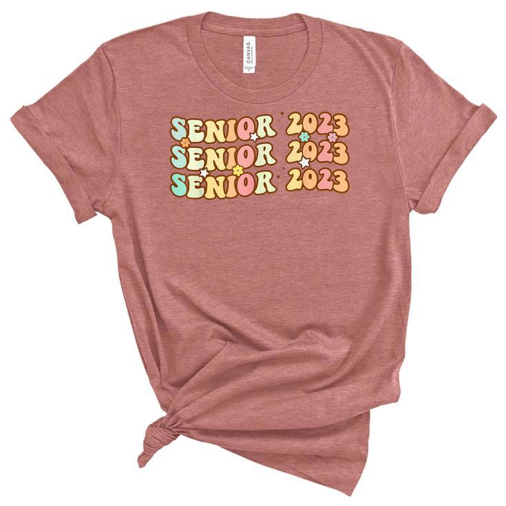 Senior 2023 Retro Class Of 2023 Graduation 23 Gifts Womens  Unisex Crewneck Soft Tee