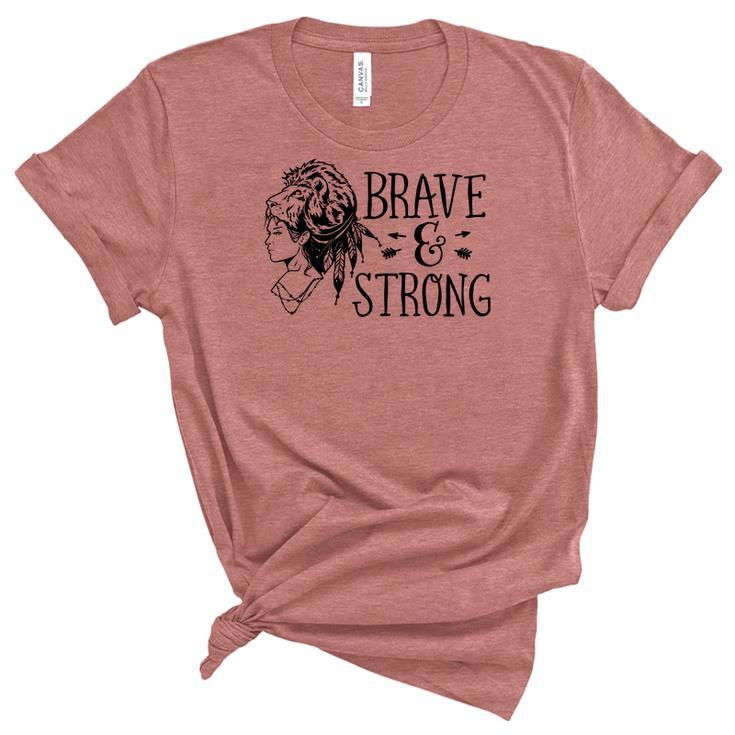 Strong Woman Brave And Strong Black Design Women's Short Sleeve T-shirt Unisex Crewneck Soft Tee