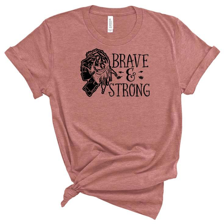 Strong Woman Brave And Strong Design For Dark Colors Women's Short Sleeve T-shirt Unisex Crewneck Soft Tee