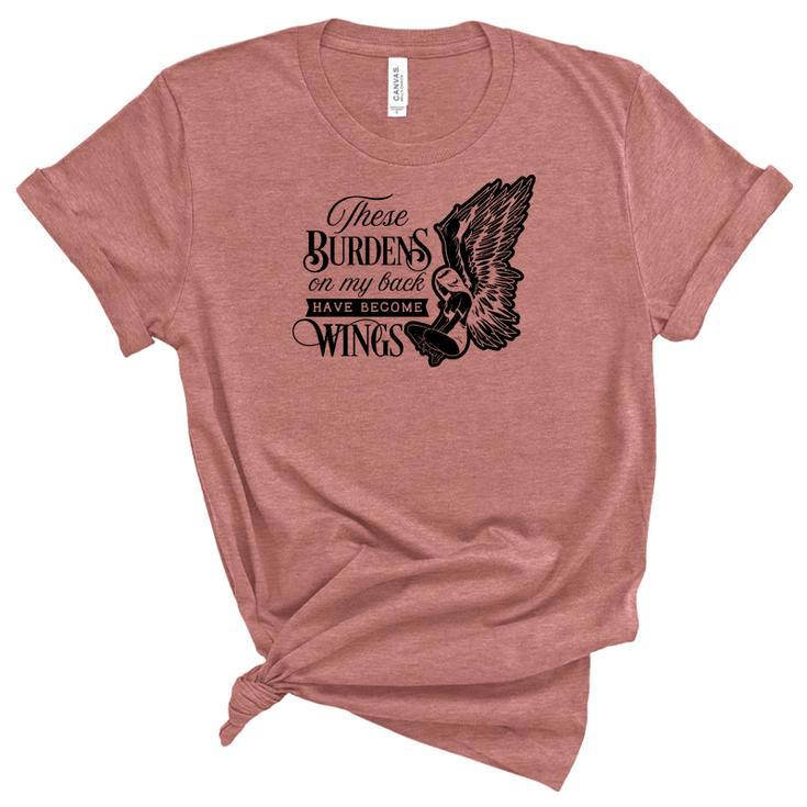 Strong Woman These Burdens On My Back  Have Become Wings - For Dark Colors Women's Short Sleeve T-shirt Unisex Crewneck Soft Tee