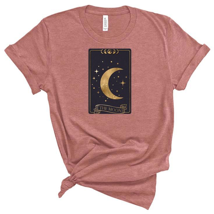 Tarrot Card Misterious The Moon Card Custom Women's Short Sleeve T-shirt Unisex Crewneck Soft Tee