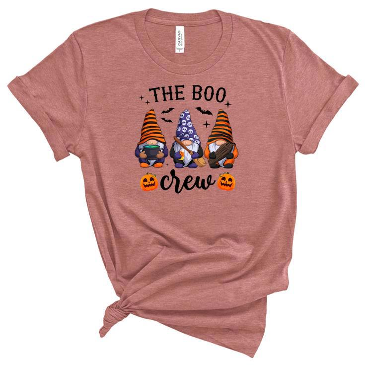 The Boo Crew Gnomes Halloween Pumpkins Unisex Crewneck Soft Tee