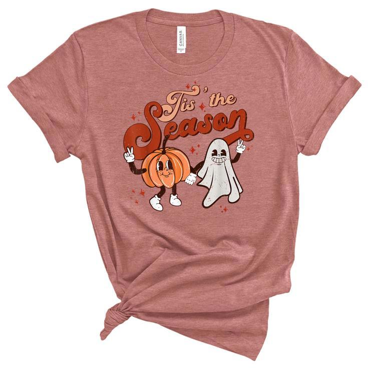 Tis The Season To Be Spooky Fall Pumpkin Halloween Costume  Unisex Crewneck Soft Tee