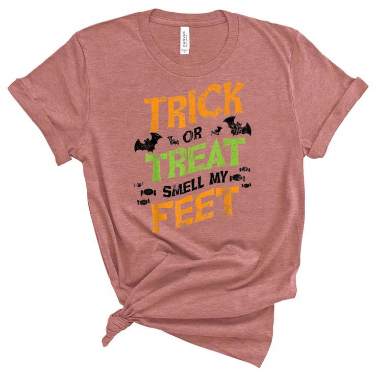 Trick Or Treat Smell My Feet  Funny Kids Halloween Gift Unisex Crewneck Soft Tee