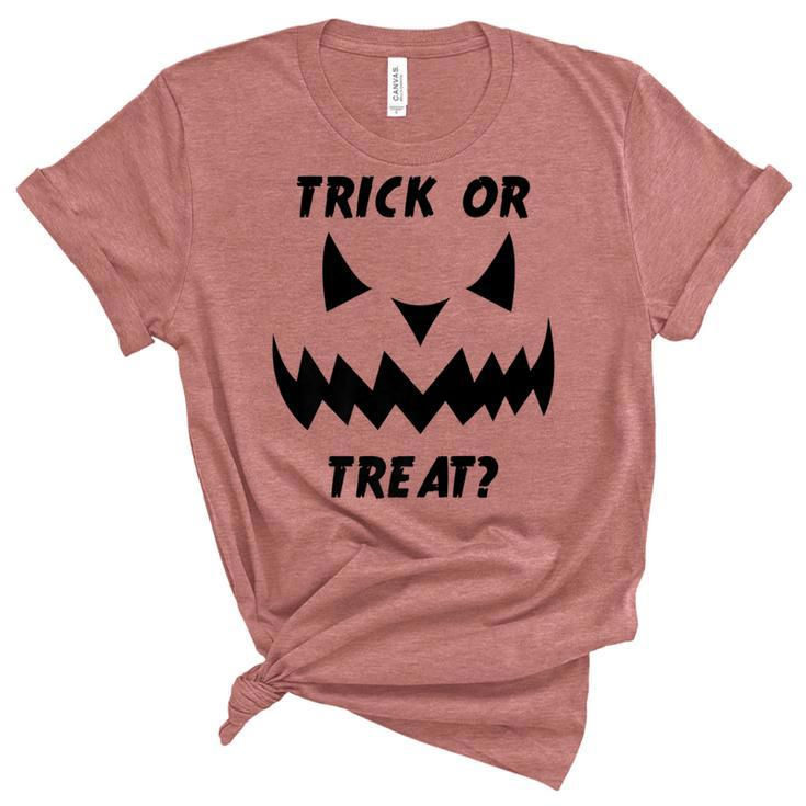 Trick Or Treat With A Jack O Lantern Pumpkin Halloween   Unisex Crewneck Soft Tee