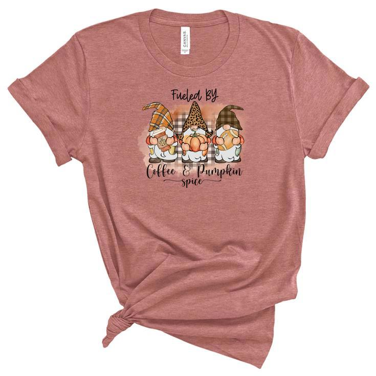 Vintage Autumn Fueled By Coffee _ Pumpkin Spice Women's Short Sleeve T-shirt Unisex Crewneck Soft Tee