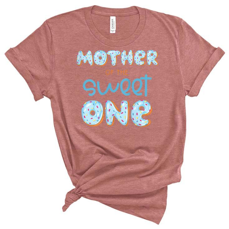 Womens Mother Of The Sweet One Donut Boy 1St Birthday Party Mommy  Unisex Crewneck Soft Tee