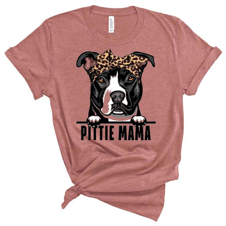 Dogs 365 Pitbull Dog   Pittie Mama Pit Bull Dog Mom Sweat Women's Short Sleeve T-shirt Unisex Crewneck Soft Tee