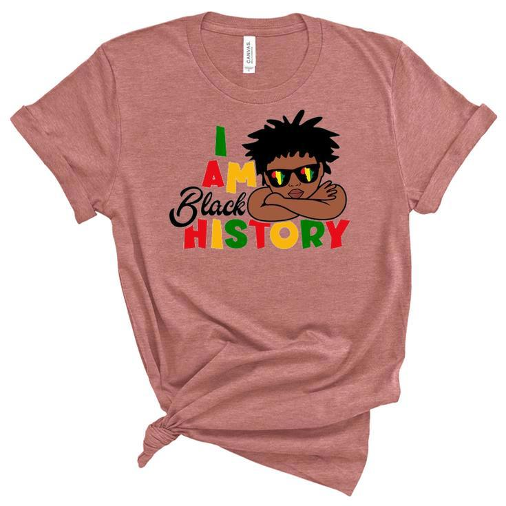 I Am Black History  For Kids Boys Black History Month Women's Short Sleeve T-shirt Unisex Crewneck Soft Tee