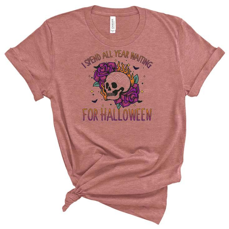 I Spend All Year Waiting For Halloween Gift Party Unisex Crewneck Soft Tee