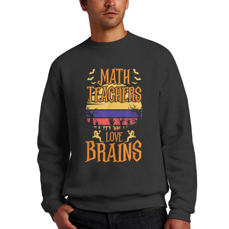 Math Teachers Love Brain Halloween Teacher Costume  Men Crewneck Graphic Sweatshirt